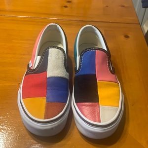 Vans multi-colored slip on shoes